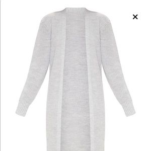 PLT Grey Knitted Maxi Cardigan
